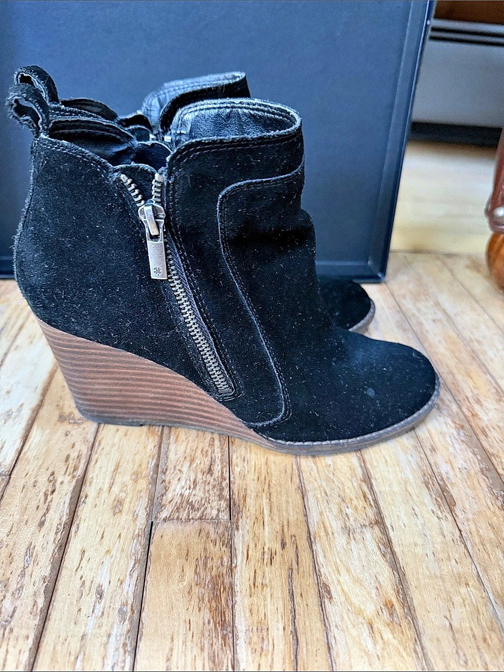 Lucky Brand Wilano Wedge Bootie Black & Brown